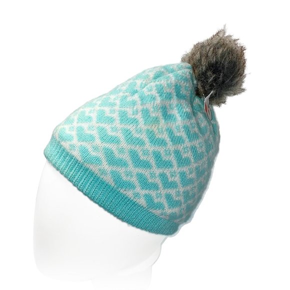 NWOT Spearmint Green Knit Winter Hat - Children's OS Outerwear - Faux Fur Lining - Picture 1 of 4